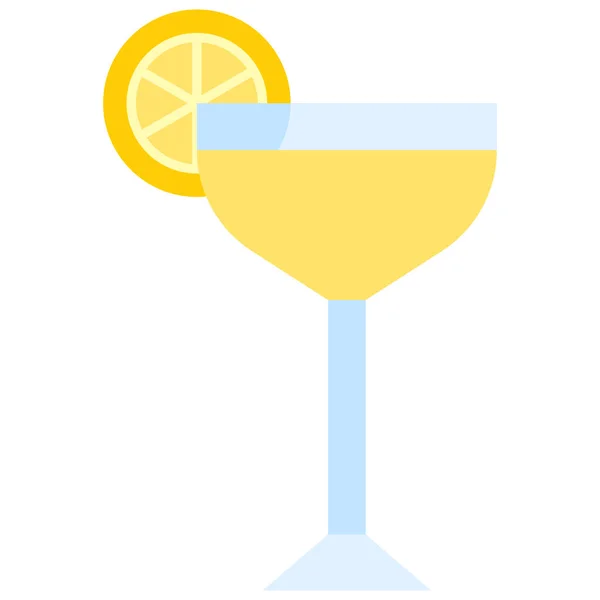 White Lady Cocktail Icon Alcoholic Mixed Drink Vector Illustration — Stock Vector