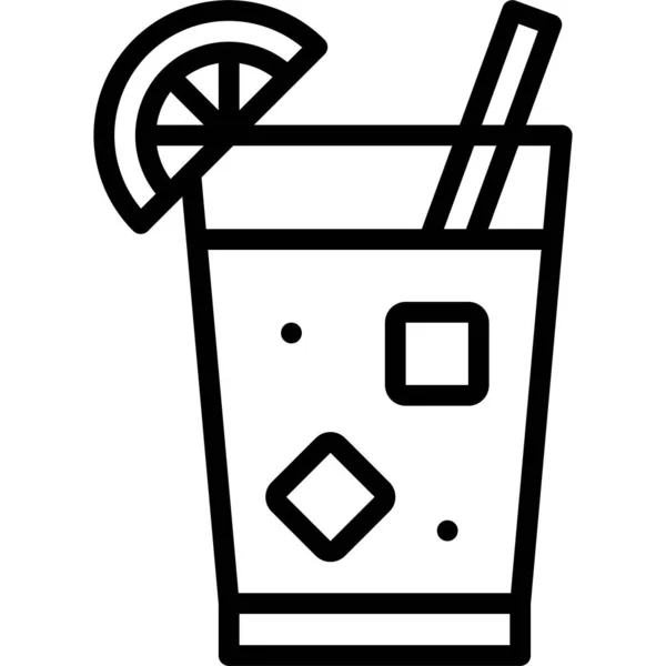 Bay Breeze Cocktail Icon Alcoholic Mixed Drink Vector Illustration - Stok Vektor