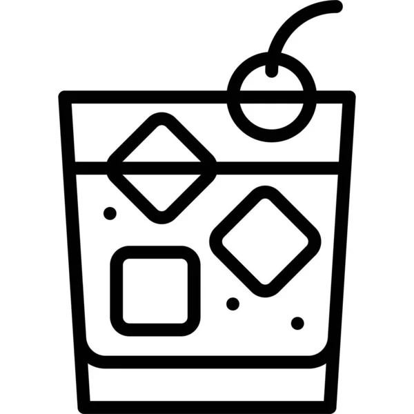 Černá Ruská Ikona Koktejlu Alkoholické Smíšené Nápoje Vektorové Ilustrace — Stockový vektor