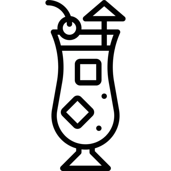 Піктограма Коктейлю Алкогольний Змішаний Напій Векторні Ілюстрації — стоковий вектор