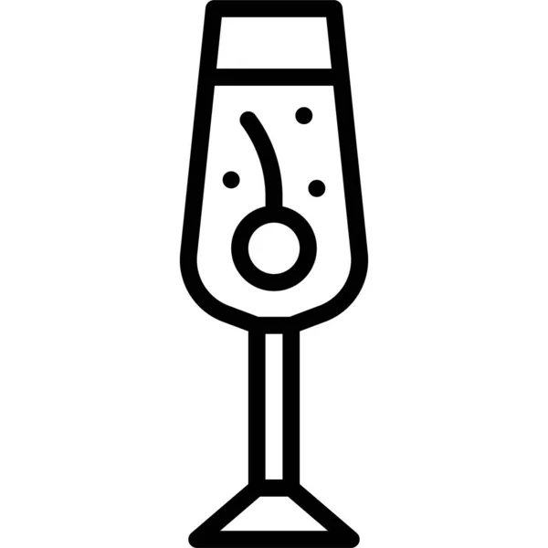 Ícone Coquetel Champanhe Ilustração Vetor Bebida Mista Alcoólica —  Vetores de Stock