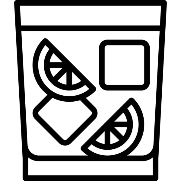 Caipiroska Коктейльна Ікона Алкогольний Змішаний Напій Векторні Ілюстрації — стоковий вектор
