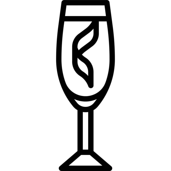 French Cocktail Icon Alcoholic Mixed Drink Vector Illustration — стоковий вектор