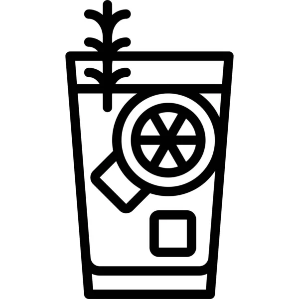 Icono Cóctel Ginebra Tónica Ilustración Vectores Bebidas Alcohólicas Mixtas — Vector de stock
