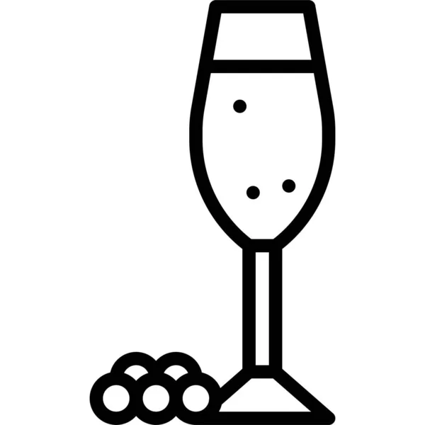 Кір Коктейль Значок Алкоголь Змішаний Напій Векторні Ілюстрації — стоковий вектор