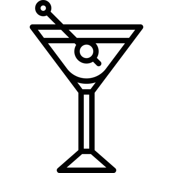 Manhattan Cocktail Symbol Vektor Illustration Für Alkoholische Mixgetränke — Stockvektor