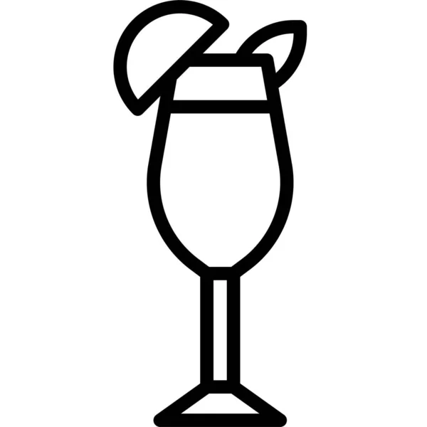 Peach Bellini Cocktail Icon Alcoholic Mixed Cure Vector Illustration — стоковий вектор