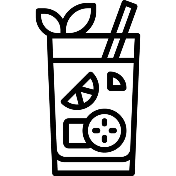 Чашка Пімма Коктейль Ікона Алкоголічний Вектор Змішаного Напою — стоковий вектор