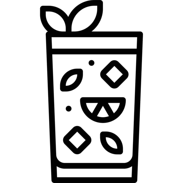 Rebujito Icona Del Cocktail Illustrazione Vettoriale Alcolica Mista — Vettoriale Stock