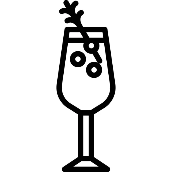Ícone Coquetel Poinsettia Ilustração Vetor Bebida Mista Alcoólica —  Vetores de Stock
