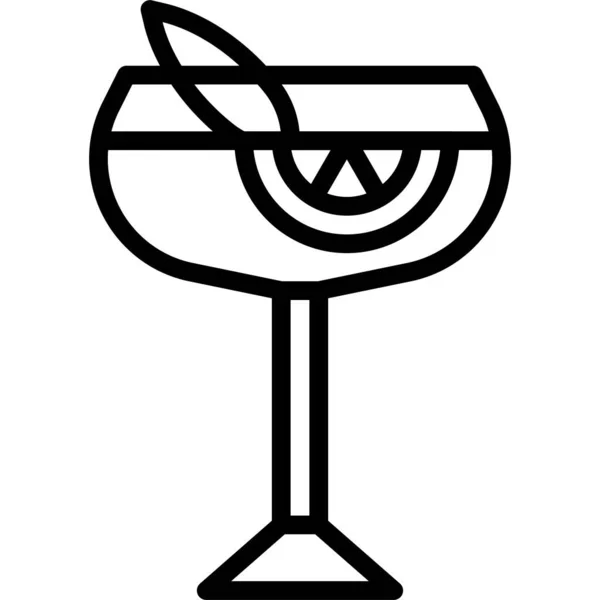 Sage Gimlet鸡尾酒图标 酒精混合饮料病媒示例 — 图库矢量图片