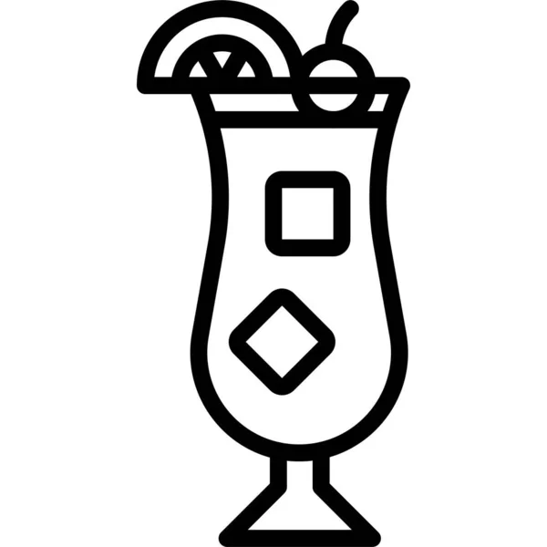 Singapore Sling Cocktail Icon Alcoholic Mixed Drink Vector Illustration — стоковий вектор