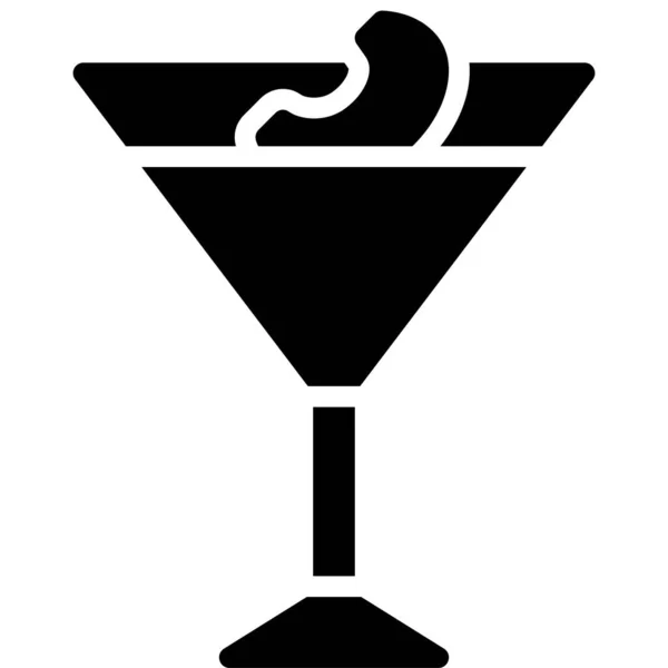 Appletini Cocktail Symbol Vektor Illustration Für Alkoholische Mixgetränke — Stockvektor