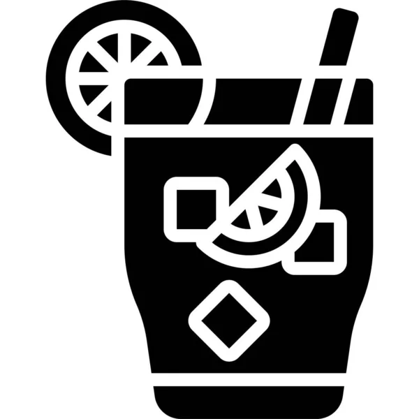 Caipirinha Cocktail Ikona Alkoholik Mieszane Pić Wektor Ilustracja — Wektor stockowy