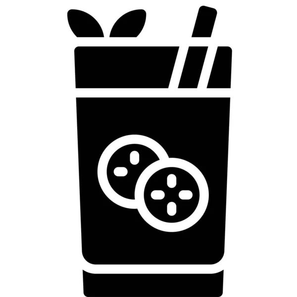 Komkommerkoeler Cocktail Icoon Alcoholische Mixed Drink Vector Illustratie — Stockvector