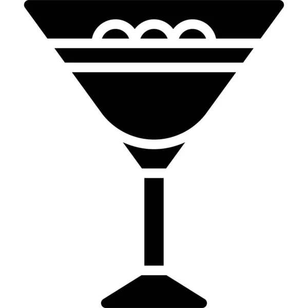 Espresso Martini鸡尾酒图标 酒精混合饮料病媒示例 — 图库矢量图片