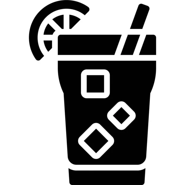 Long Island Eistee Cocktail Symbol Vektor Illustration Für Alkoholische Mixgetränke — Stockvektor