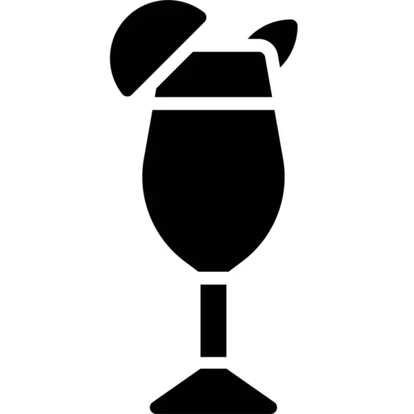 Brzoskwinia Bellini Cocktail Ikona Alkoholik Mieszane Pić Wektor Ilustracja — Wektor stockowy