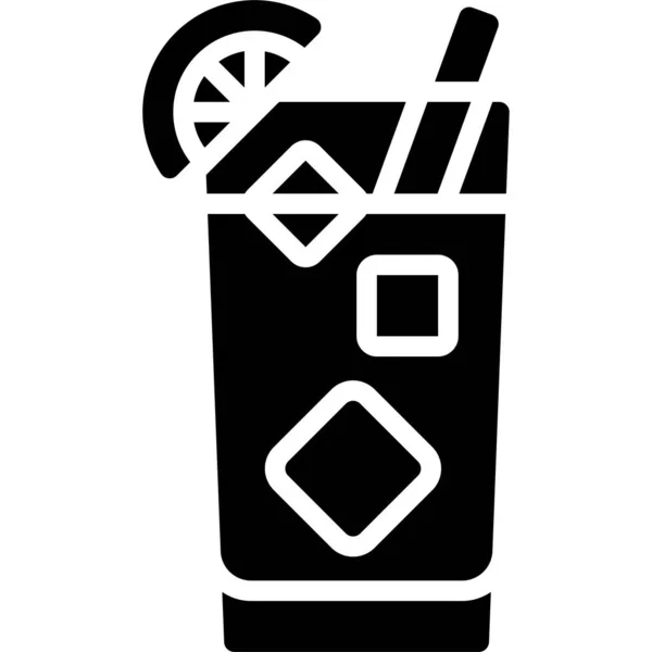 Ikone Des Rickey Cocktails Vektorillustration Für Alkoholische Mixgetränke — Stockvektor