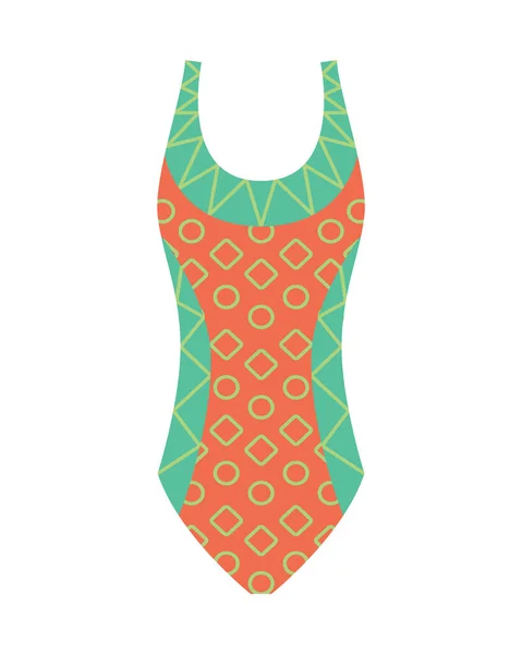 Modebadpak. Vlak icoon van cartoon trendy vrouwelijke strandkleding. Eendelig zwempak of badmeisjes en -vrouwen ondergoed lingerie — Stockvector