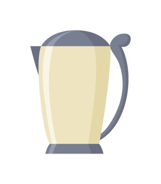 Kettle dekoratif mutfak aleti ikonu. Elektrikli çaydanlık karikatür çizimi. Ev eşyaları ya da mutfak gereçlerinin reklamını yapmak için. Kaynar su için ev aletleri