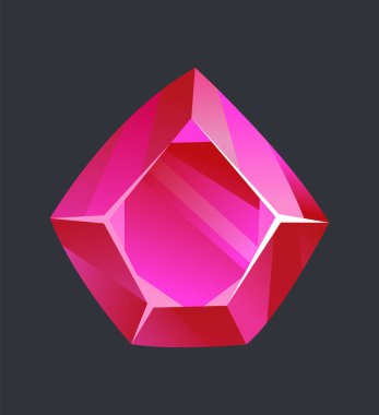 Mücevher mücevheri. Değerli taş ya da mücevher. Vektör kristal ikonu. İzole edilmiş zarif mücevher taşı.