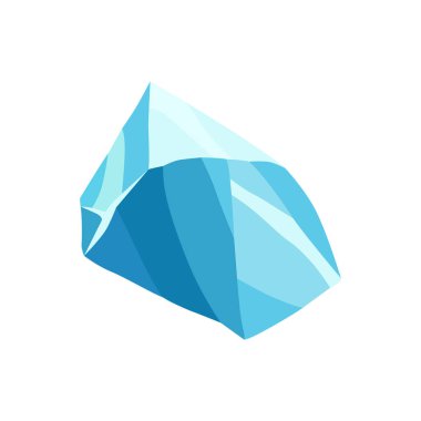 Çizgi film buz kristalleri. Soğuk donmuş bloklar ya da buz dağı, oyun tasarımı için kış dekorasyonu. Buzdağı parçalanmış buz parçaları. Beyaz arkaplanda karlı ögeler