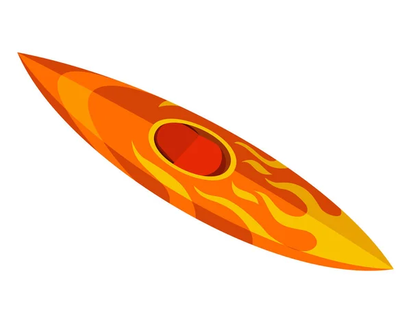 캠핑같은 거요. 등산의 상징으로 화려 한. 도구의 속성이나 캠프 장비의 요소를 이용 한 아이콘. Sports boat, kayak isolated vector illustration — 스톡 벡터