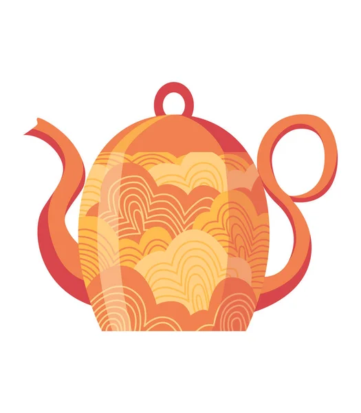 Икона декоративного кухонного инструмента. Чайник изолированные иллюстрации мультфильма. Элемент для рекламы бытовых товаров или магазина кухонной посуды. Бытовая техника для кипятка — стоковый вектор