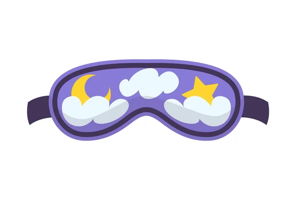 Sleep mask. Eye protection accessory and prevention of healthy sleep. Blindfold symbol in cartoon style. Design of relaxation wear for night — Stock Vector