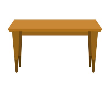 Boş tahta masa ya da masaüstü. İç mekan manzarasının temiz küçük bir unsuru. Nesne sunumu için şablon. Masa beyaz arkaplanda izole edildi