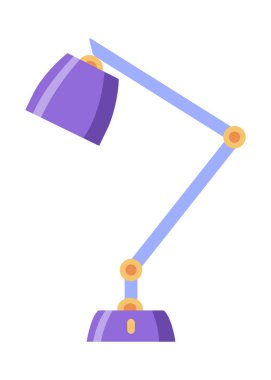 Beyaz arka planda izole edilmiş klasik masa lambası. İç tasarımın için dekoratif bir lamba parçası. Düz vektör