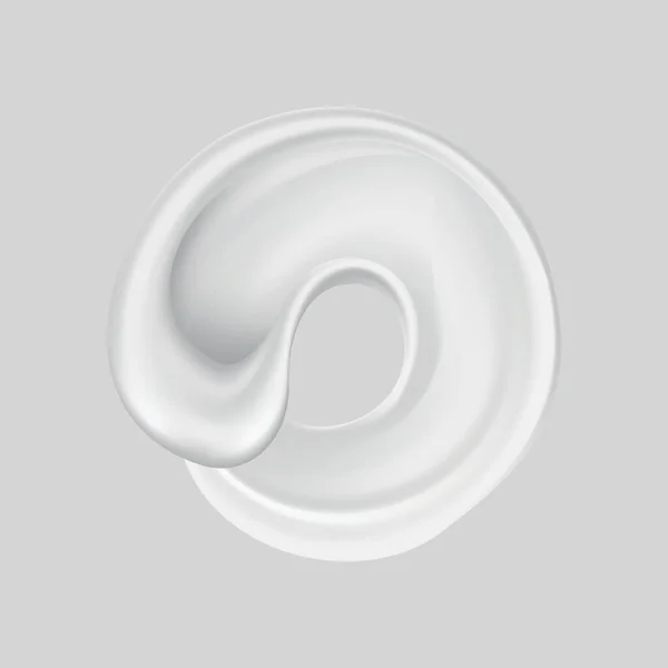 Cream Smear Cosmetic White Cream Skin Isolated Background Skincare Moisturizer — Stock Vector