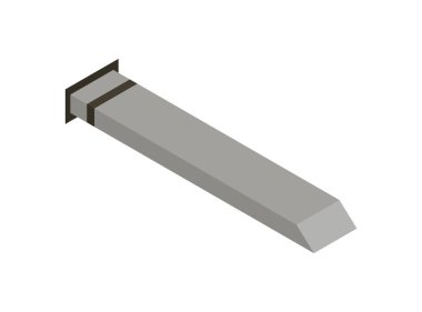 Keski izometrik el aleti. Tamirat için ayrıntılı bir araç simgesi. İnşaatçı aletinin vektör ekipmanı. Beyaz arkaplanda araç malzemeleri.