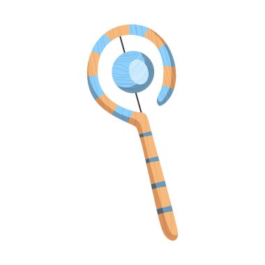 Tahta çocuk oyuncağı. Çocuklar için ekolojik bir cihaz. Çıngırak. Bebek için Retro çizgi film tasarımı çalma aracı. Plastik yok.