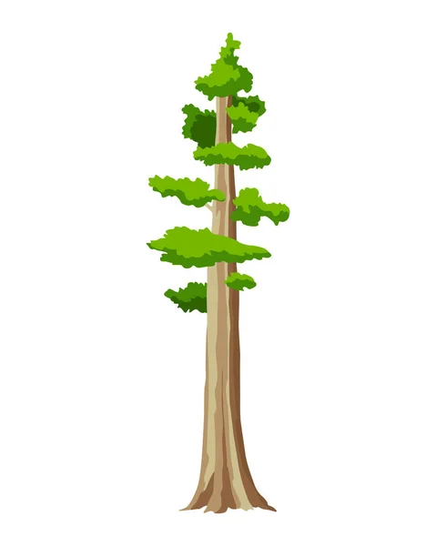 Tree Eco Concept Nature Plant Vector Flat Green Tall Pine —  Vetores de Stock