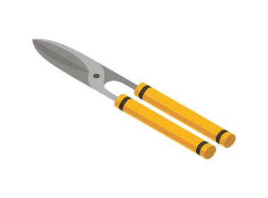 Isometric el aleti. Tamirat için ayrıntılı bir araç simgesi. İnşaatçı aletinin vektör ekipmanı. Beyaz arkaplanda araç malzemeleri.