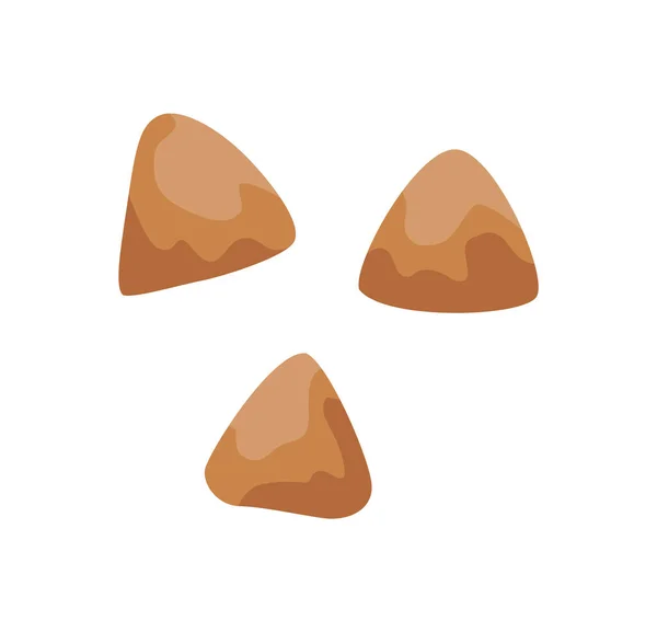 Snack Cat Triangle Form Vector Dry Food Pet Shop Cat — Vector de stock