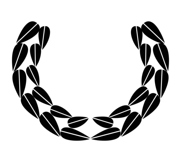 Vintage Laurel Wreath Black Silhouette Circular Sign Depicting Award Achievement — ストックベクタ