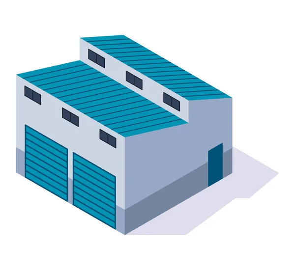 Isometric Factory Concept Industrial Plant Industrial Bulding Isolated Icon Architecture — Vector de stock