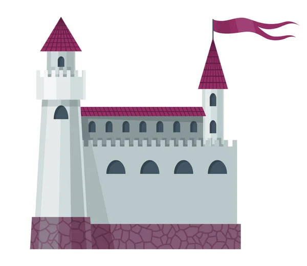 Castelo Reino Medieval Fortaleza Real Construtor Contos Fadas Idade Média — Vetor de Stock