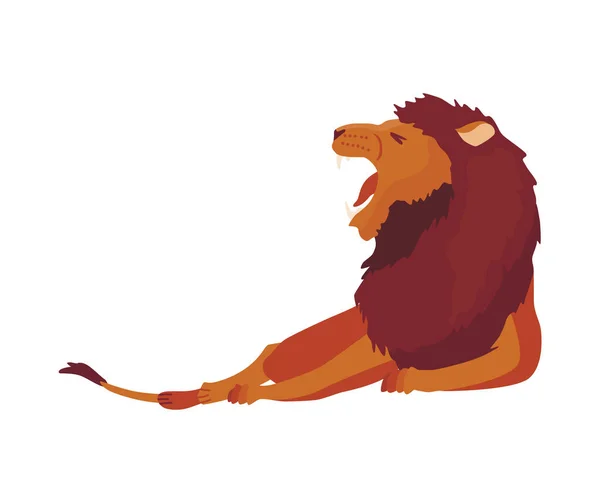 Proud Powerful Lion Character King Animal Cartoon Cute Wild Cat — ストックベクタ