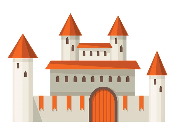 Castelo Reino Medieval Fortaleza Real Construtor Contos Fadas Idade Média — Vetor de Stock