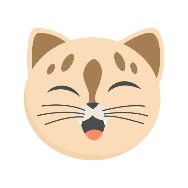 Kočičí Hlava Emotikonu Vtipná Dekorativní Kreslená Kočka Tvář Charakter Nebo — Stockový vektor