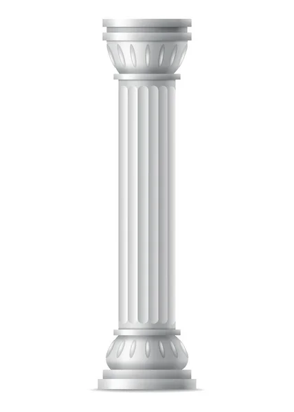Αντίκα Στήλη Ρεαλιστική Εικόνα Κλασικό Πέτρινο Πυλώνα Ρωμαϊκής Ελληνικής Αρχιτεκτονικής — Διανυσματικό Αρχείο