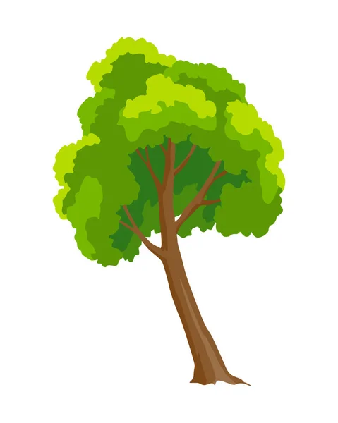 Árbol Concepto Ecológico Planta Natural Icono Árbol Arce Verde Plano — Vector de stock