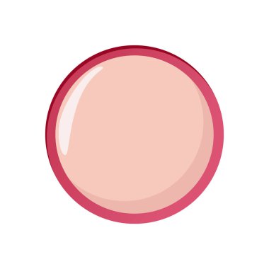 Makeup cosmetic package. Isolated beauty product and facial decorative cosmetic tool. Blank template of container for powder.