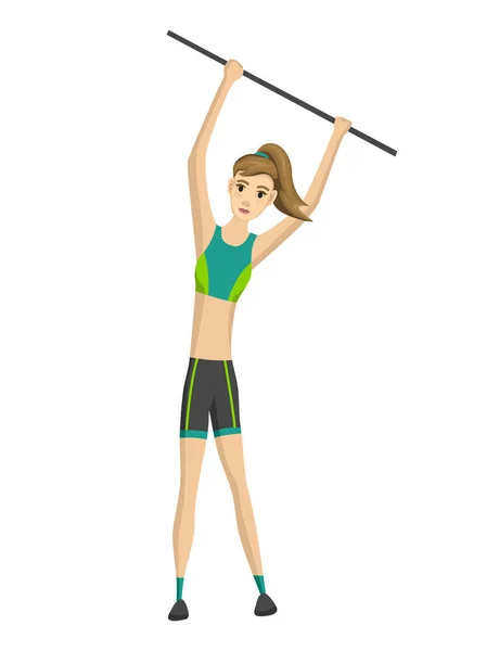 Женщина Фитнес Икона Девушки Делающей Спортивные Упражнения Активная Здоровая Концепция — стоковый вектор