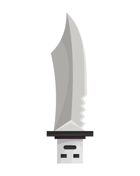 Usb Flash Drive Icon Cartoon Symbol Knife Colored Memory Stick — Stok Vektör