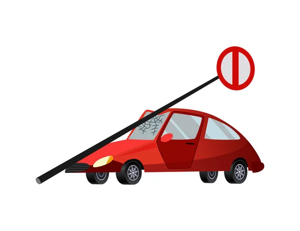 Accident Road Car Damaged Road Insurance Case Accident Car Crash — Stock Vector